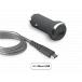 Kit Chargeur Voiture USB A 2.4A + Câble Ultra-Renforcé USB A / microUSB 1.2m Gris + Garantie à vie