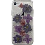 Coque iPhone SE 2022 / SE / 8 / 7 / 6S / 6 Glam Hippie Chic Fleurs avec pétales de fleurs Violette