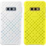 Pack de 2 Coques Samsung Galaxy S10E Micro-perfor&eacute;e Blanche et Jaune