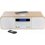 Micro chaine Bluetooth® 50W FM CD/MP3/USB + Charge sans fil 15W Bois