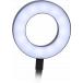 Vlogging Kit Eclairage anneau Blanc S Pince de fixation Noir