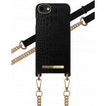 iPhone SE 2022 / SE / 8 / 7 / 6S / 6 Phone Strap Case Jet black croco