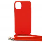 Coque Bandoulière iPhone 12 / 12 Pro Silicone Rouge Impérial