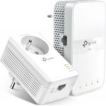 Kit de 2 Adaptateurs CPL WiFi AV1000Mbps WiFi AC1200Mbps Prise gigogne + Port Ethernet RJ45 Blanc