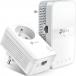 Kit de 2 Adaptateurs CPL WiFi AV1000Mbps WiFi AC1200Mbps Prise gigogne + Port Ethernet RJ45 Blanc