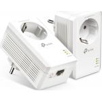 Kit de 2 Adaptateurs CPL AV1000Mbps Prise gigogne + Port Ethernet Gigabit RJ45 Blanc