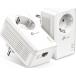 Kit de 2 Adaptateurs CPL AV1000Mbps Prise gigogne + Port Ethernet Gigabit RJ45 Blanc