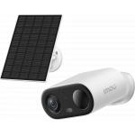 Kit Cam&eacute;ra connect&eacute;e CellGo Full Color 3MP 2K Ext&eacute;rieure avec panneau solaire Blanche
