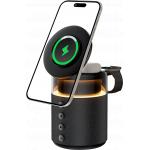 Enceinte Bluetooth&reg; 5W Lumineuse + Station de charge MagSafe sans fil 5 en 1 Noire + Garantie &agrave; vie