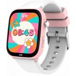 Montre connect&eacute;e ICE SMART Junior Find Hub 3.0 Rectangulaire Bracelet Silicone Rose et Blanc