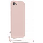 iPhone SE 2022 / SE / 8 / 7 / 6S / 6 Case Silicone Strap + Matching Hand Strap Nude pink