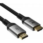 Reinforced Video Cable HDMI&trade; 1.5m Ultra HiSpeed Full HD 8K M/M 19-pin gold connector Black + Lifetime Warranty