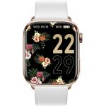 Montre connect&eacute;e ICE SMART 2.0 Rectangulaire Bracelet Silicone Rose gold / Blanc