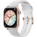 Montre connect&eacute;e ICE SMART 2.0 Rectangulaire Bracelet Silicone Rose gold / Blanc