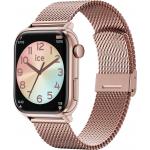 Montre connect&eacute;e ICE SMART 2.0 Rectangulaire Bracelet Milanaise Rose Gold