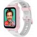 Montre connect&eacute;e ICE KIDS 4G 2.0 Rectangulaire 40mm Bracelet Silicone Rose et Blanc