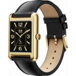 Montre connect&eacute;e ICE SMART TK 2.0 Rectangulaire Bracelet Cuir Or Grain Noir